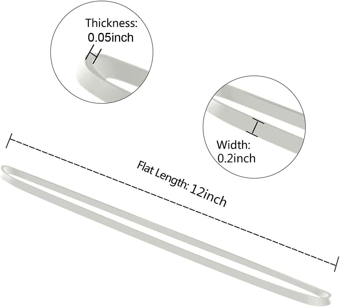 AMUU Rubber Bands 12inch Large 35 Pieces Rubber Bands Fits 8-33 Gallon Trash Cans File folders Elastic Bands for Office Supplies Home White rubber band Trash Cans