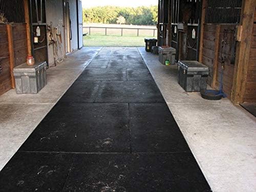 American Floor Mats - Horse/Stable Mats - Heavy Duty Stall Mats - Thick, Durable Rubber Flooring Solid Black 1/2" Thick - 3' x 4' Mat