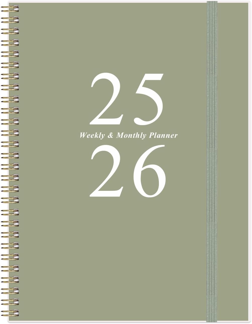 2025-2026 Planner - Academic Planner 2025-2026 from July 2025 to June 2026 with 12 Monthly Tabs, Flexible Cover, Inner Pocket, 8.5" x 11", Green