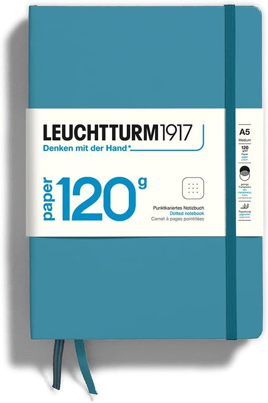 LEUCHTTURM1917-120G Special Edition - Medium A5 Dotted Hardcover Notebook (Nordic Blue) - 203 Numbered Pages with 120gsm Paper