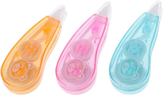 3Pcs Random Color Premium White Correction Tapes, Tear Resistant, Clear, Easy Office Supply Stationery, Correction Tape