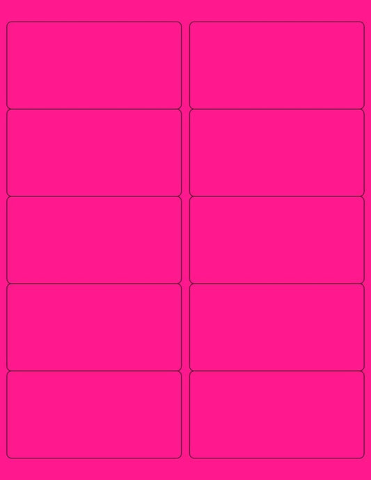 NextDayLabels - 8-1/2 x 11 Neon Color High Light Fluorescent Labels for Laser & Inkjet Printer (Pink Fluorescent, 4 x 2-10 Per Page | 250 Labels)