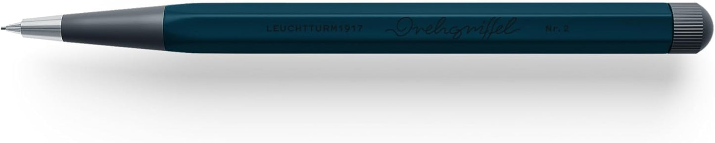 LEUCHTTURM1917 372222 Rotating Pencil No. 2 with Twist Mechanism, Aluminium, Steel, Design Awarded, Deep Sea - Pencil