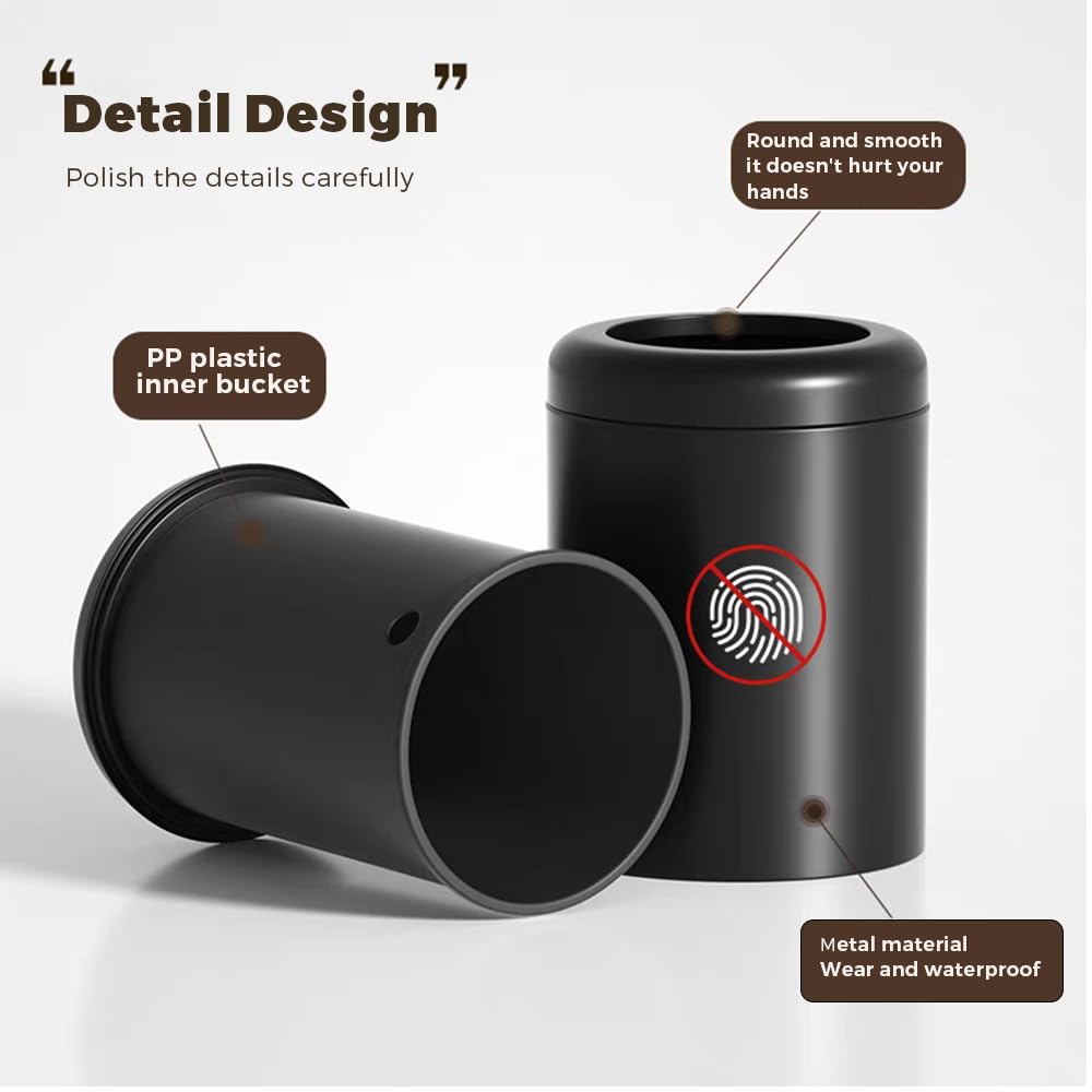 Black Metal Trash can,10L/2.6GAL,Open Top Wastebasket Bin,Garbage Can for Bathroom,Living Room,Office,Kitchen,Bedroom,Hotel (Black)