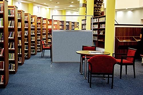 Versare Hush Screen Portable Room Divider | Workstation Wall Divider | Freestanding Privacy Hush Panels | Clear Fluted Windows | Fabric Office Divider Screen | Great for Room Separation