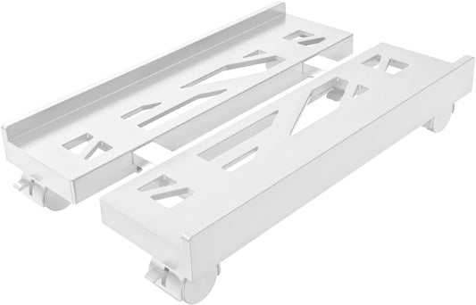 Adjustable Mobile CPU Stand, Ventilated Computer Tower Stand with 4 Caster Wheels Fits Most PC Tower, Under Desk CPU Holder PC Floor Cart Computer Riser for Gamers and Students (White)