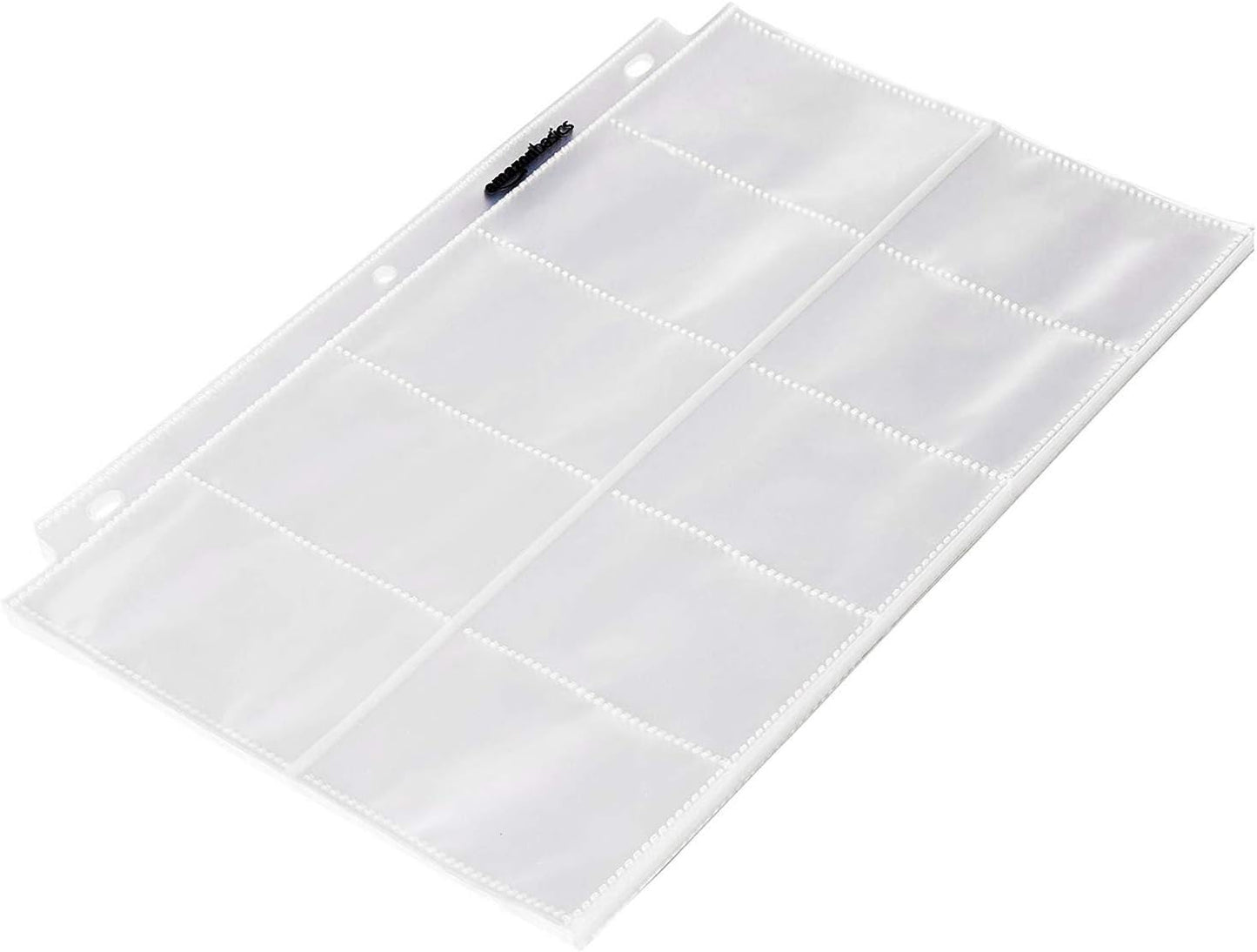 Amazon Basics Plastic Business Card Holder, Protector Sleeves for 3-Ring Binder, Transparent, 25-Pack