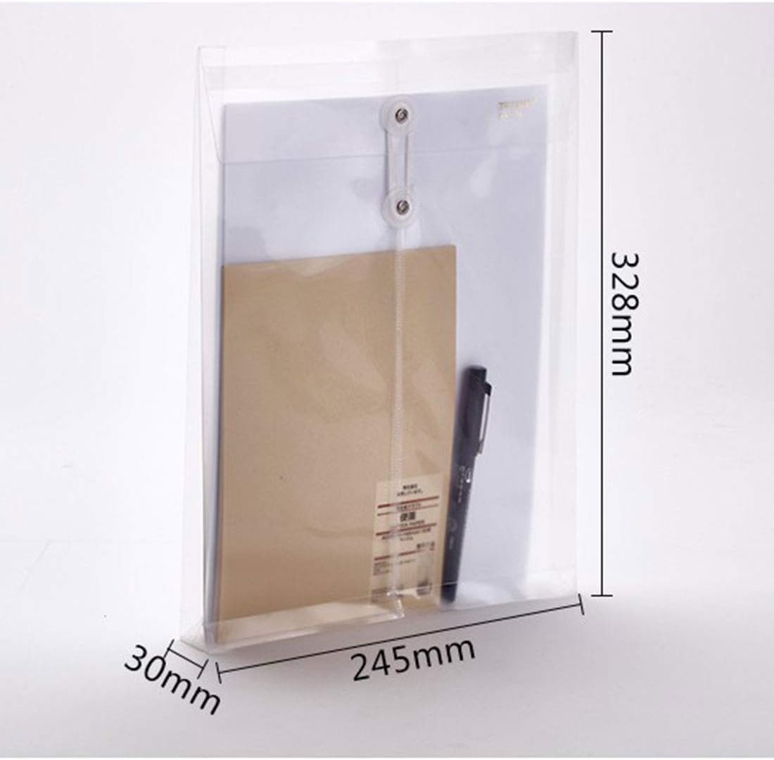 Letter Size Clear Poly Envelopes with String Closure Top Opening Folder Pack of 40 Bottom with Expanding Gusset