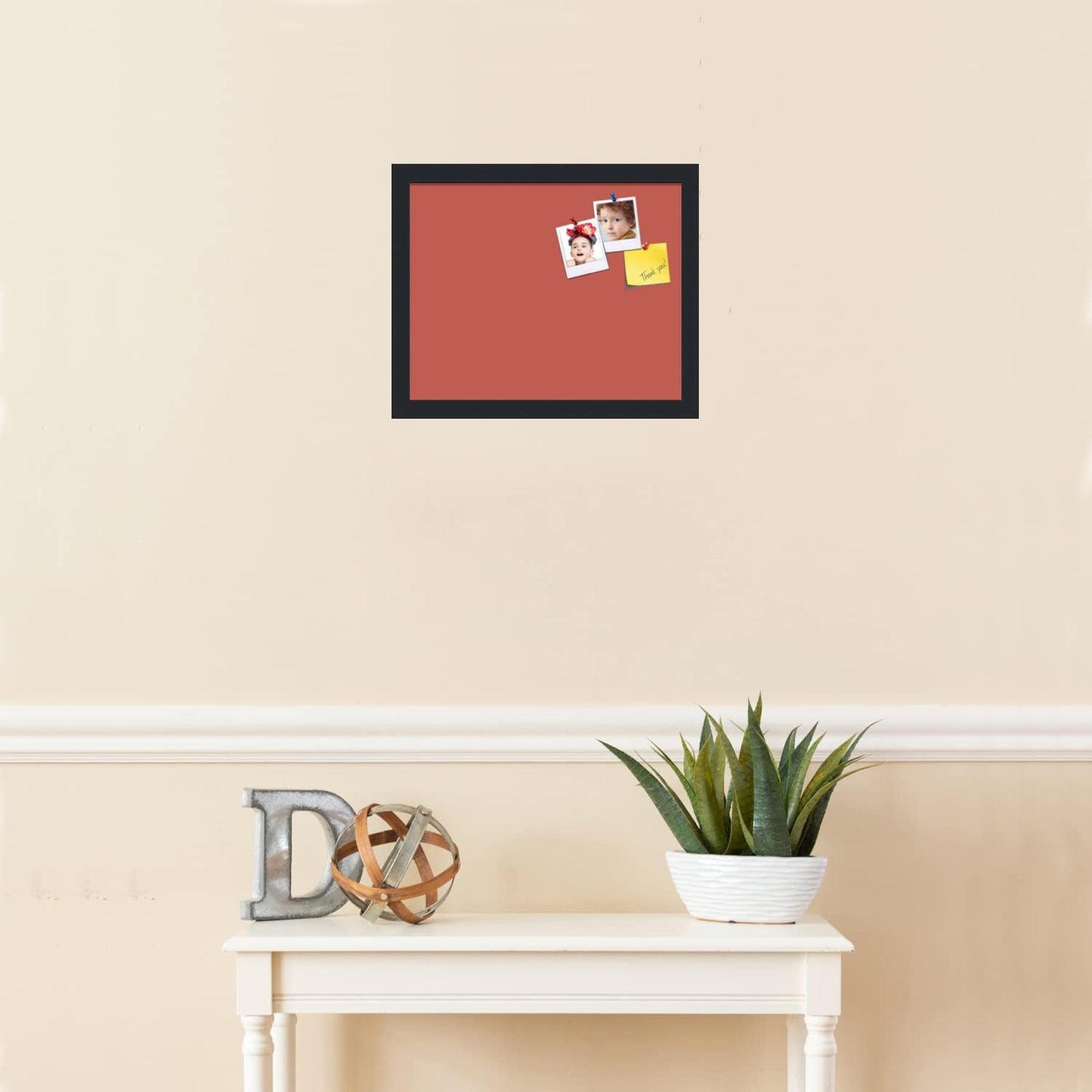 PinPix 15x12 Inch Cork Bulletin Board. This Decorative Framed Pin Board Comes with Crimson Pastel Design and a Satin Black Frame. Ideal for Home Office Decor or Message Board (PinPix-1807)