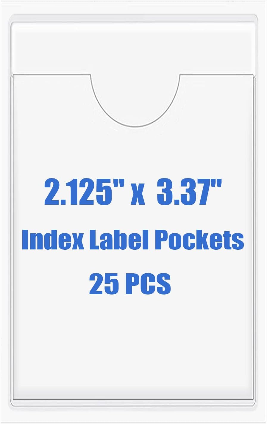 Origin-Joy 25 PCS Self-Adhesive Index Label Pockets, Clear Plastic Peel & Stick Card Holders with Top Open for Loading (2.125 x 3.37 inch - Bank Cards Exclusive)