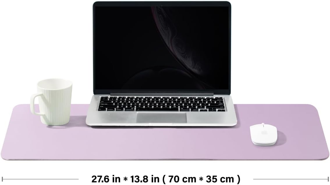 Cork Desk Mat - Dual-Sided Desk Pad for Office and Home - Desk Organization and Accessories - Ideal for Large Mouse Pad and Desk Mats on Top of Desks(Purple,27.6"x 13.8")