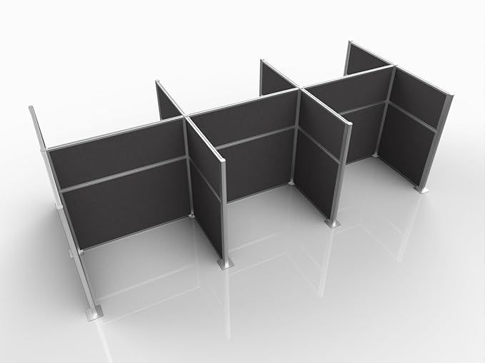 Versare Hush Panel Cubicle Kit | Workstation Partition Walls | Sound Dampening Cubicle Walls | Partitions for Desks