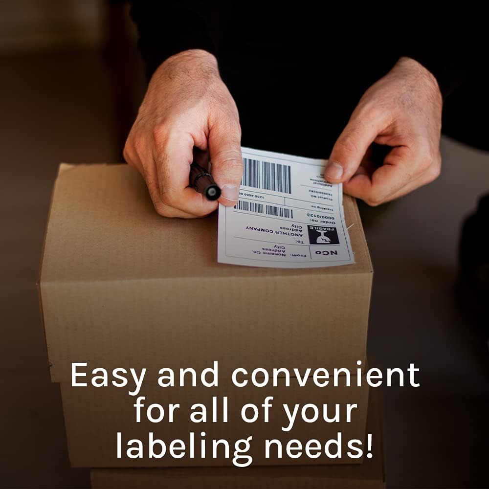 Premium Label Supply White Sticker Shipping Labels – 4" x 5" – Laser/Inkjet Compatible – (4 per Sheet), 500 Sheets - 2,000 Total Adhesive Labels