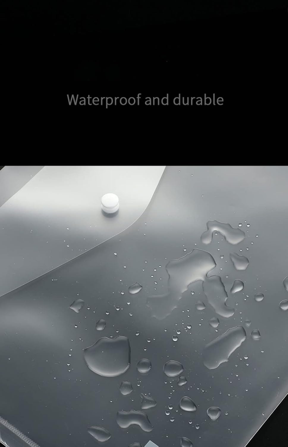 Poly Envelope 12 Pcs Document Envelopes with Snap Button Quality Clear Document Folder for A4 Size (‎Clear)