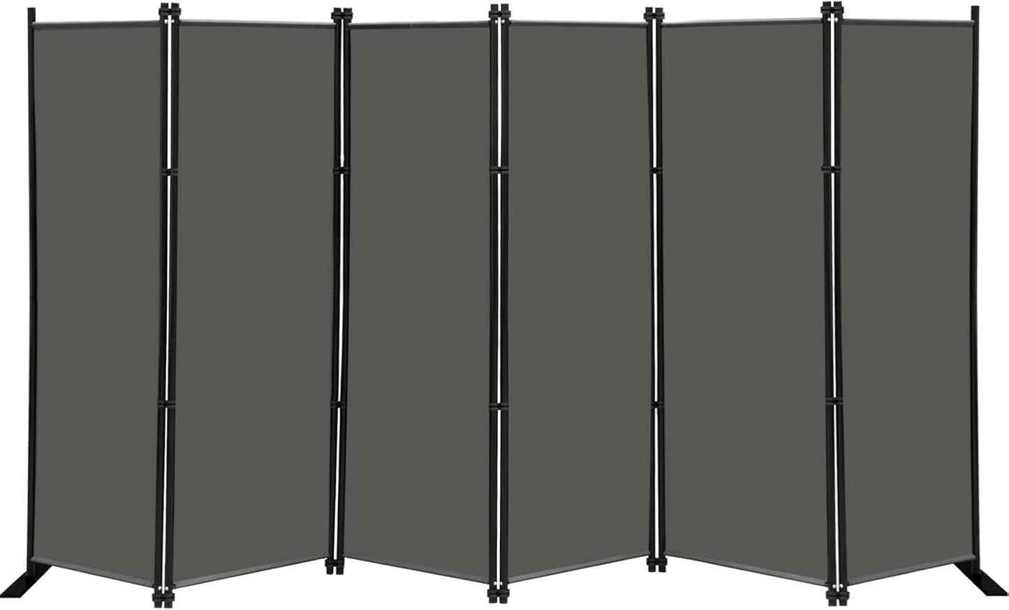MAYOLIAH 6 Panel Folding Privacy Screen 9ft Wide, 6ft Tall Partition Room Divider Portable Office Walls Dividers Room Separator, Grey