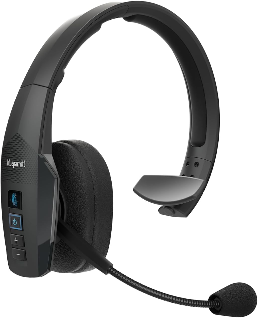 BlueParrott B450-XT Mono Bluetooth Wireless Headphones 96% Noise Canceling Over Head Trucker Headset with Mic, All Day Comfort Padded Headband, 300 ft. Wireless Range, 24 hrs. Talk Time, Black