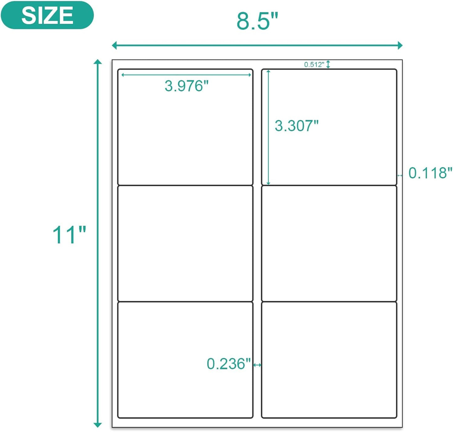 MFLABEL 3-1/3" x 4" Shipping Address Sticker, FBA Labels, 6-UP Sticker Label, White Shipping Label, Easy to Peel, Address Paper for Laser/Ink Jet Printer, 6 Per Page (60000 Labels, 10000 Sheets)
