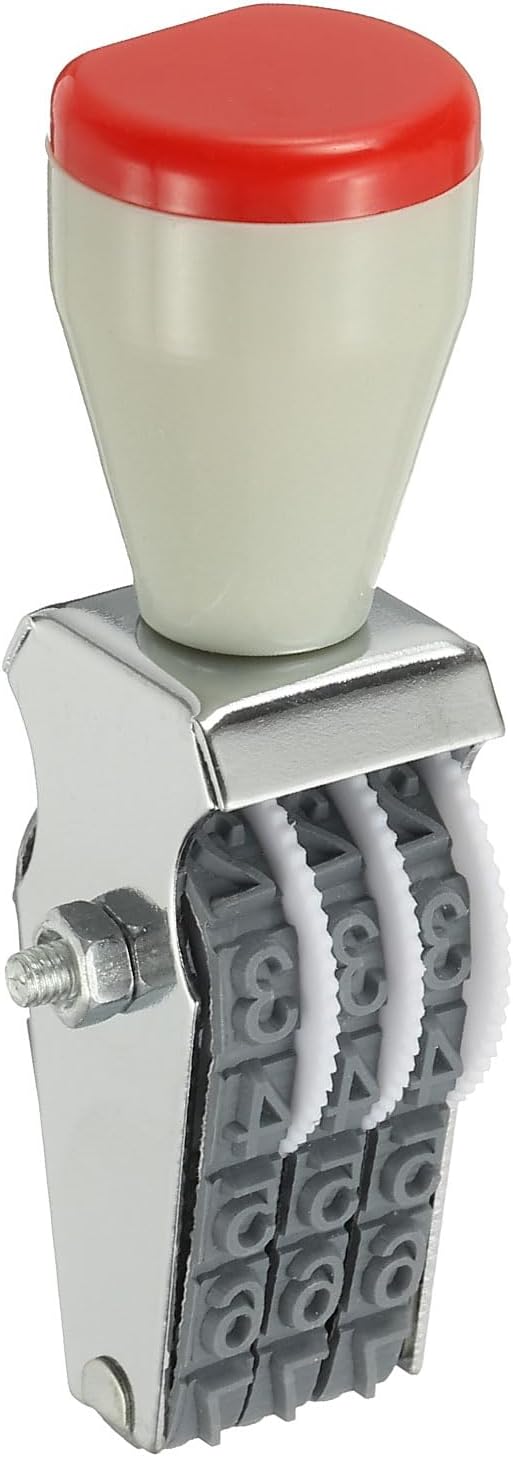 PATIKIL 3 Digit Number Roller Stamp, Adjustable Rubber Stamp Changeable Numerical Symbol Office Date for Business Creative Price Tag