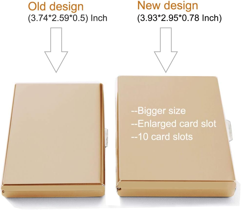 EASTNIGHTS RFID Credit Card Holder Protector Metal Credit Card Wallet Business Card Holder for Men Women Gift Box Package (Gold)