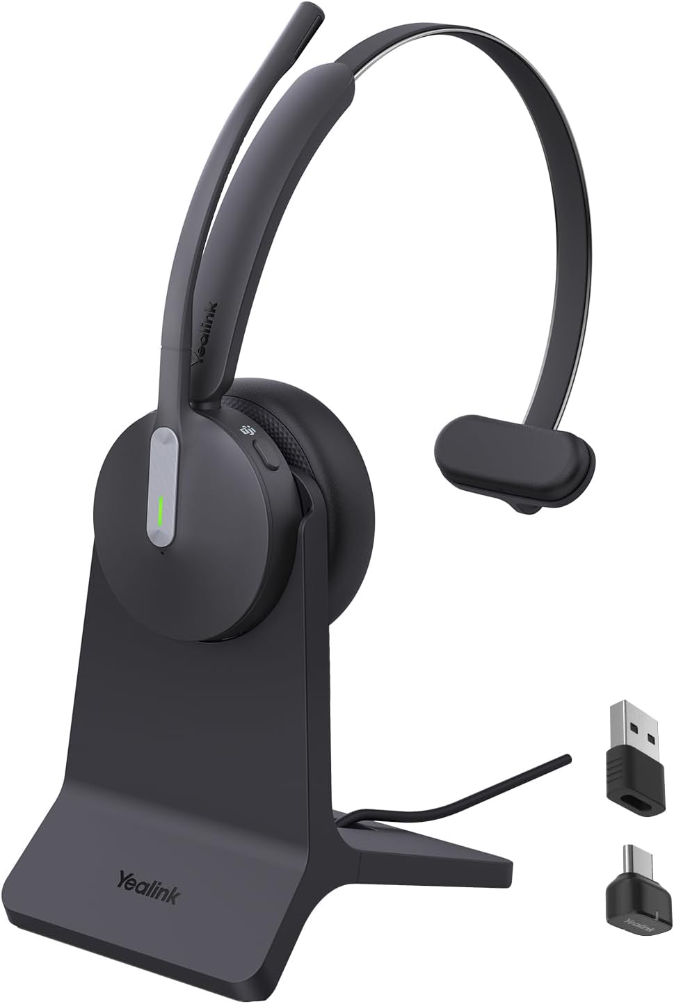 Yealink BH70 Mono Wireless Headset with Mic for Work, Bluetooth Headphone Teams Certified, up to 35h Talk Time, 91g Lightweight Comfort, USB-C to A