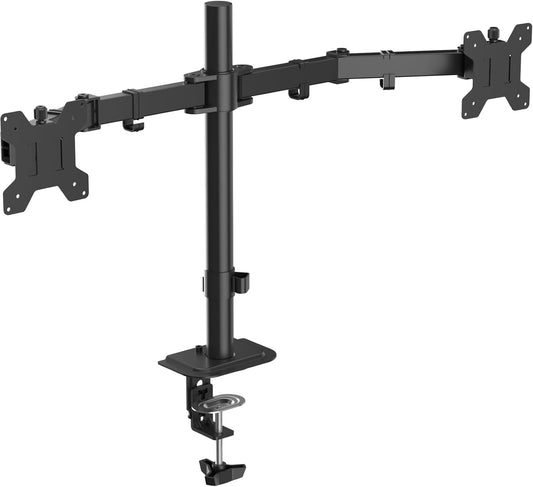 Suptek Dual Monitor Arm Desk Mount,Ultrawide Dual Monitor Arm for 2 Monitor Screens up to 42 inches and Max 22lbs Each,Extra Tall 15.75" Pole Fully Adjustable Monitor Stand for Desk,Black(MD9442LB)