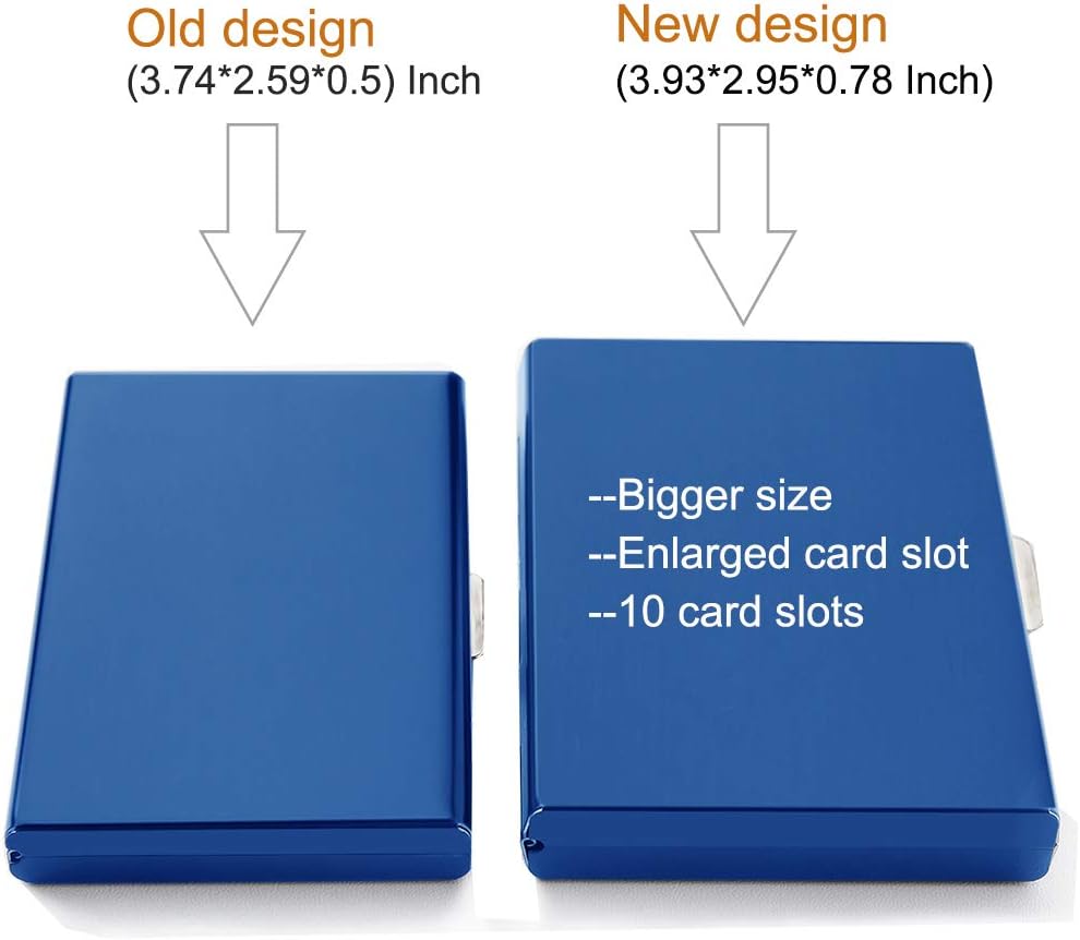 EASTNIGHTS RFID Credit Card Holder Protector Metal Credit Card Wallet Business Card Holder for Men Women Gift Box Package (Blue)