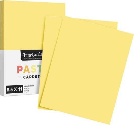 8.5 x 11" Buff Pastel Color Cardstock Paper - Great for Arts and Crafts, Wedding Invitations, Cards and Stationery Printing | Medium to Heavy Card Stock 110lb Index (199gsm) | 50 Sheets per Pack
