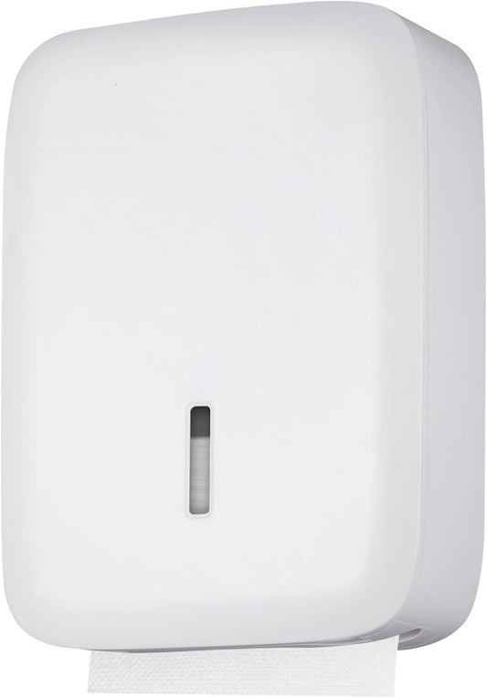 Commercial Paper Towel Dispenser Wall Mount with Lock – Fits 400+ Multifold/Trifold/Z-Fold/C-Fold Towels – Large Paper Towel Holder for Bathroom, Kitchen, Office, Home or Business (White)