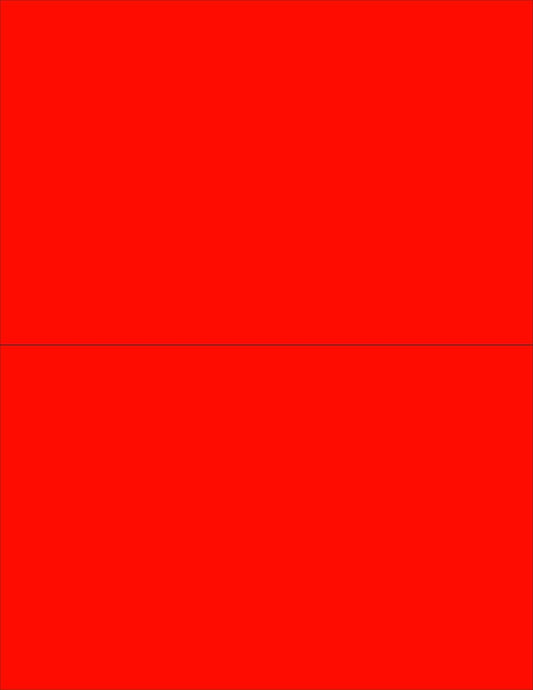 NextDayLabels - 8-1/2 x 11 Neon Color High Light Fluorescent Labels for Laser & Inkjet Printer (RED Fluorescent, 8-1/2" x 5-1/2" - 2 Per Page | 50 Labels)