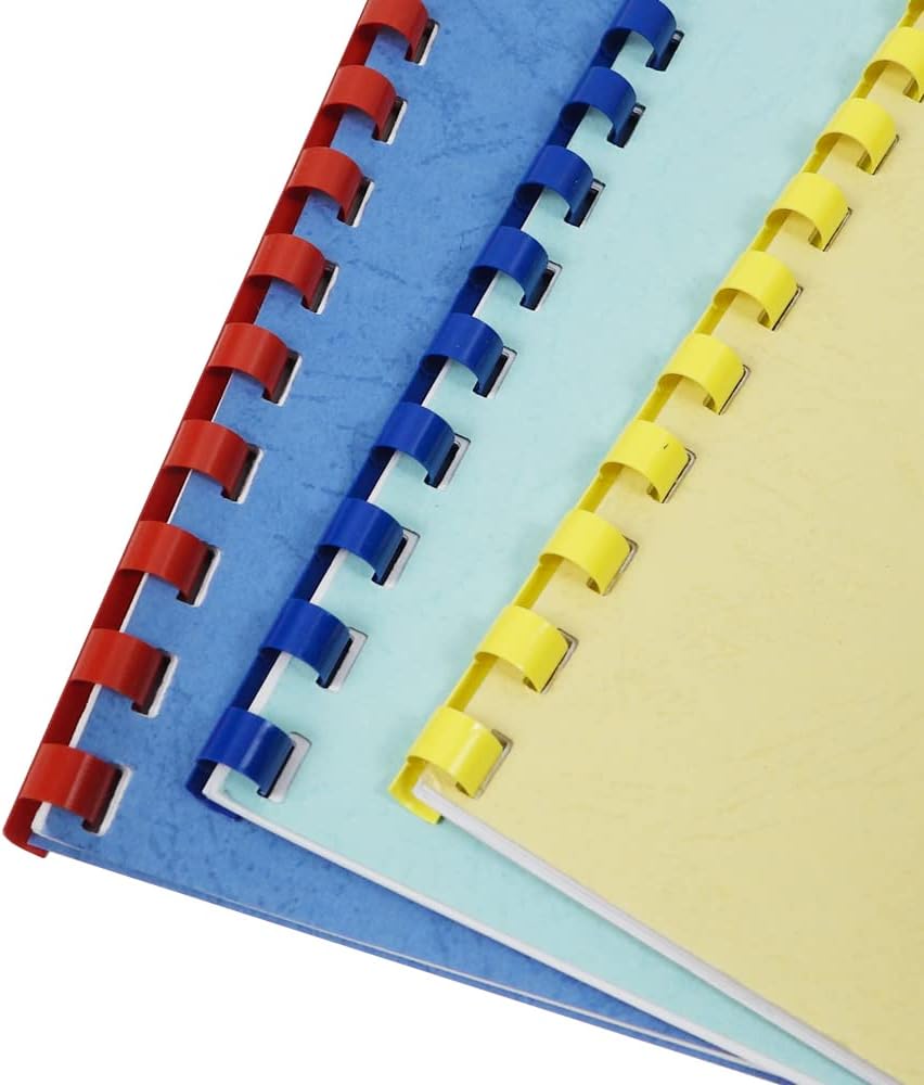 Rayson CR-12-100-M Plastic Binding Combs 1/2in. 21-Ring, 90-Sheet Capacity, Colorful Comb Binding Spines, Max. Binding A4 Size Paper (8.3"×11.7"), Box of 100