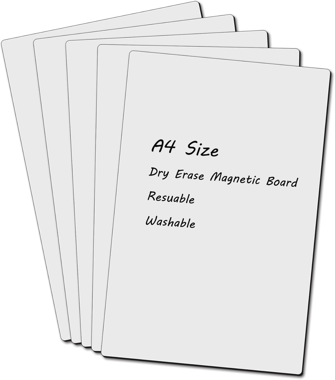 Realth Dry Erase Magnetic Board, Reusable Fridge Magnetic Whiteboard, Blank Magntic Board to Write on for Home Office Classroom, 8.3'' × 12.2'' 5 Pcs