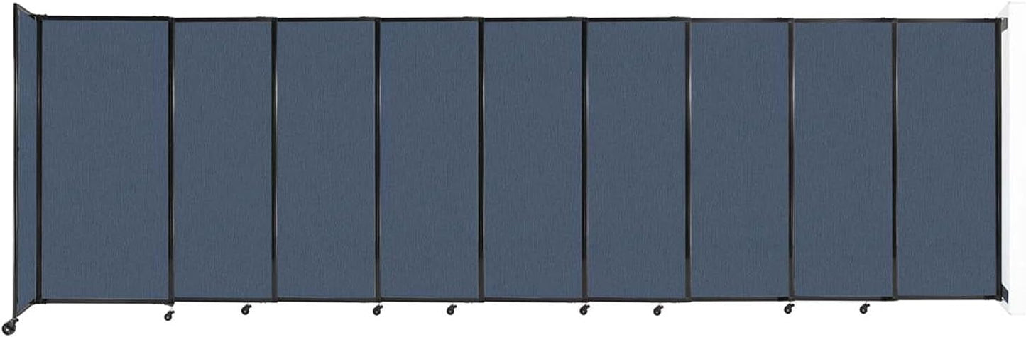 Wall-Mounted Sliding StraightWall Room Divider | Adjustable Widths | Locking Wheels | Room Separator | Up to 19'9" Wide x 6' Tall Ocean Fabric Panels