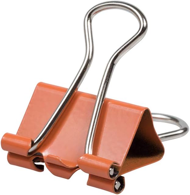 JAM PAPER Colorful Binder Clips - Small - 3/4 Inch (19 mm) - Orange Binderclips - 25/Pack