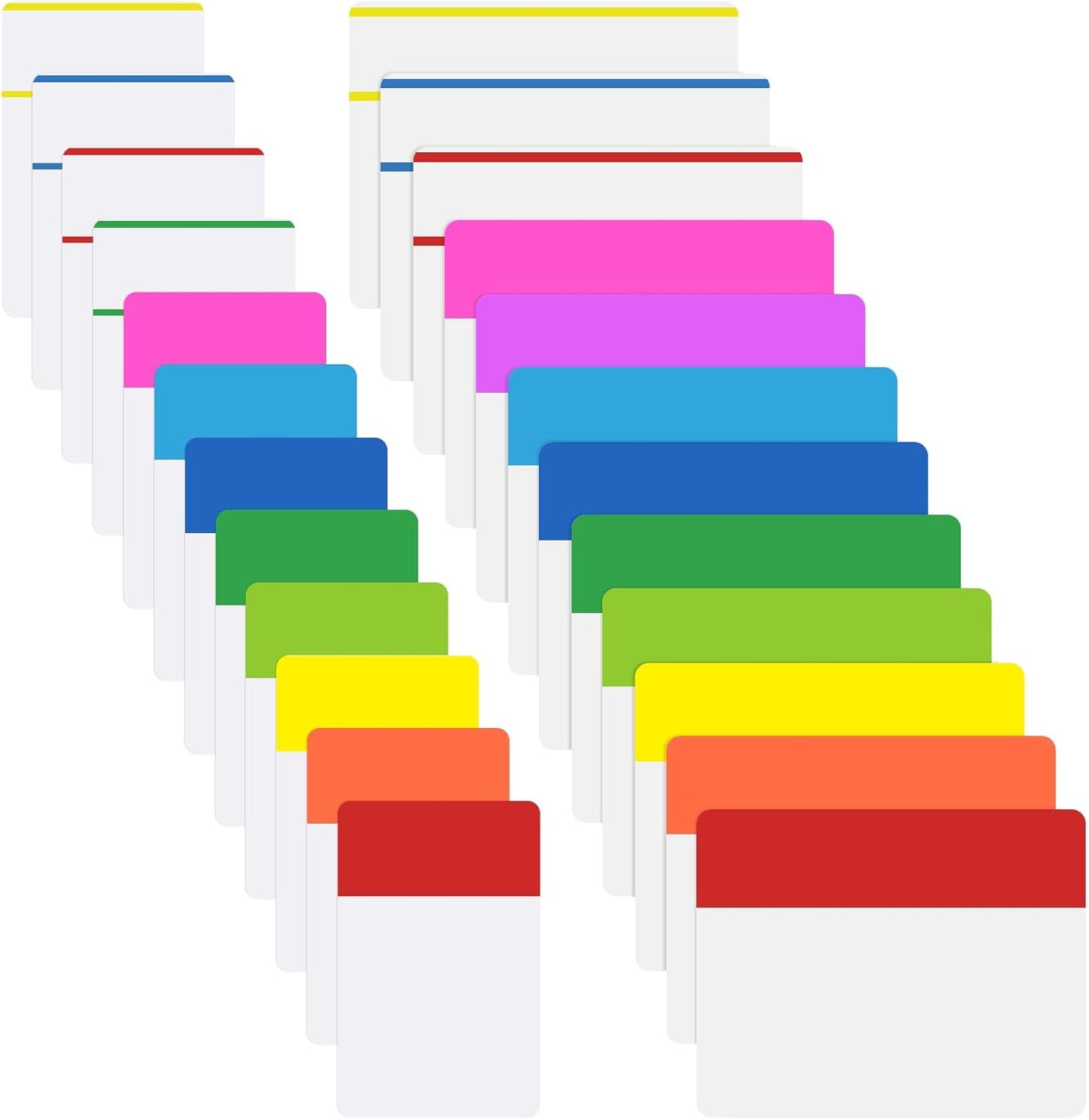 KICNIC Sticky Tabs 480 Pcs, Adhesive Book Tabs, Removable Page Markers, 1 Inch, 2 Inch Annotation Tabs, Labels for Books, Notebooks, Files, Binders, Bible,Flags for Office and School Use(10 Colors)