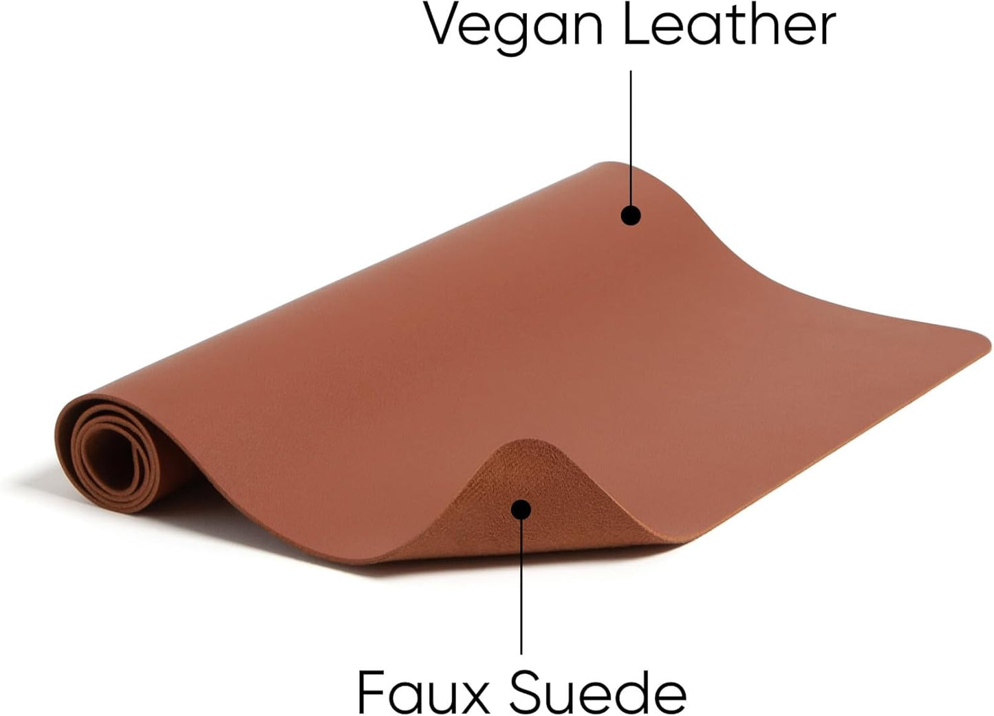 Smead Desk Pad, Vegan Leather Desk Mat with Non-Slip Faux Suede Backing, Perfect Desk Organizer for Office Decor, 23.6” x 13.7” Small, Saddle (64837)