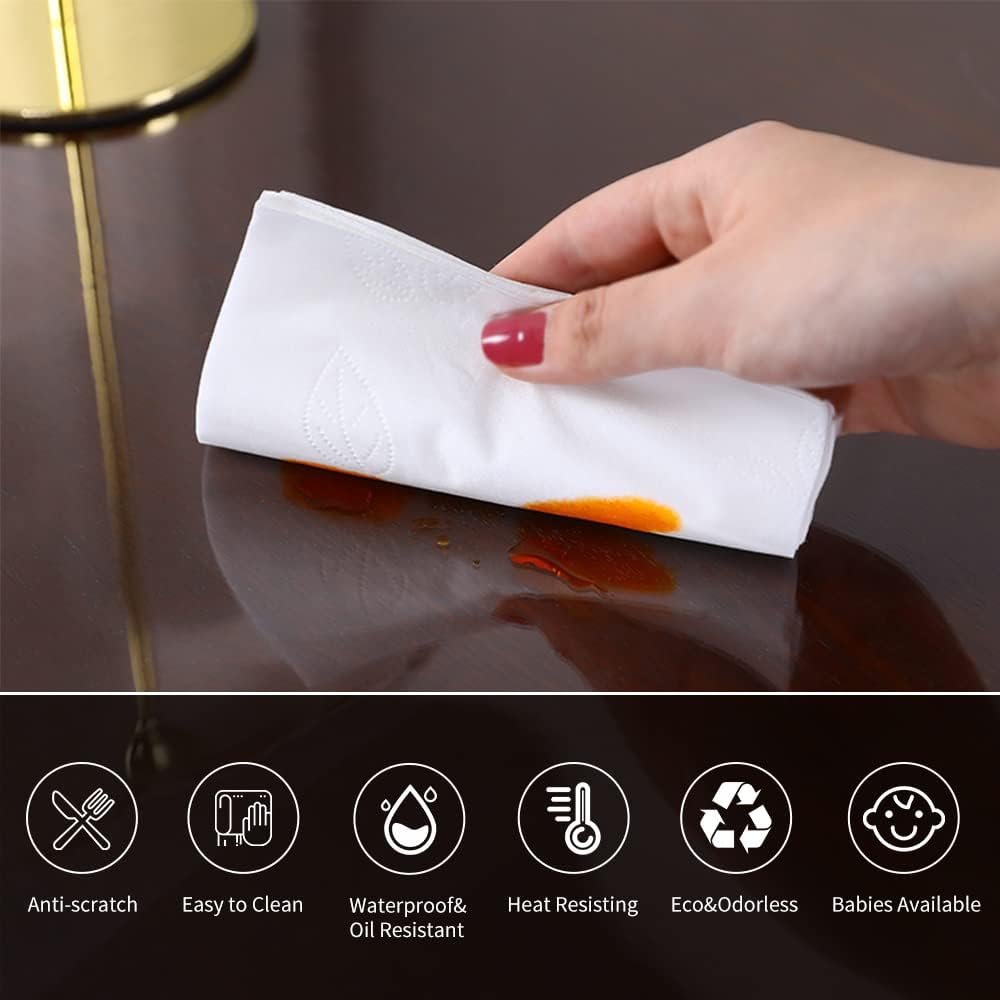 42x90 Inch Clear PVC Table Protector Plastic Dinner Tablelcloth Wipeable Table Pad for Wooden Furniture Coffee Living Room Table Vinyl Glass Protection Cover Mat Waterproof Rectangular Rolled Package