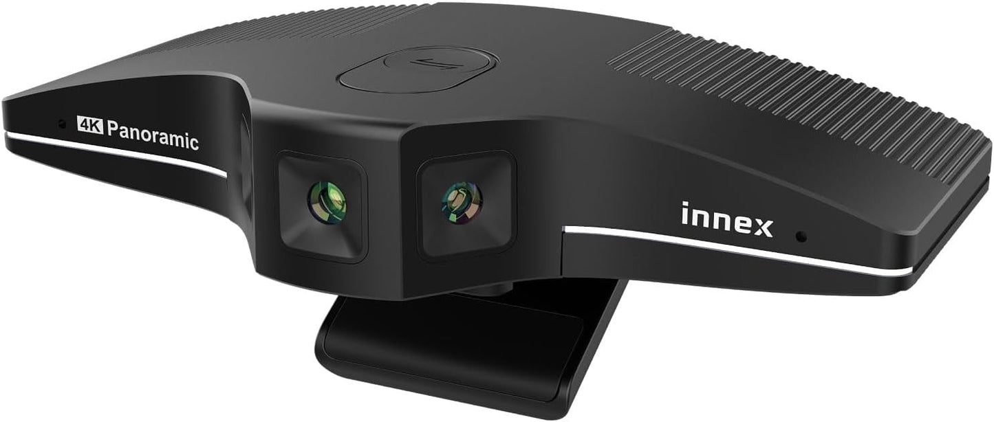 Innex C831 180° Panoramic 4K Wide Angle Webcam with Microphone, AI Facial Tracking for Windows, Mac, Easy Setup Conference Room Camera with Flexible View Angle for Meeting Room, Huddle Space