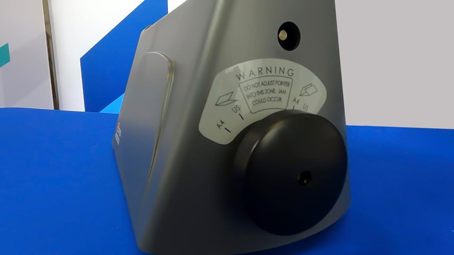 P6500 My Office Products Desktop Paper Folder Folding Machine; Letter or Half Fold; Sets of 1-3 Sheets, 8.5 x 11 Inches, 68 to 90 GSM, 18 to 24 Pounds Bond Paper; 1800 Sheets per Hour