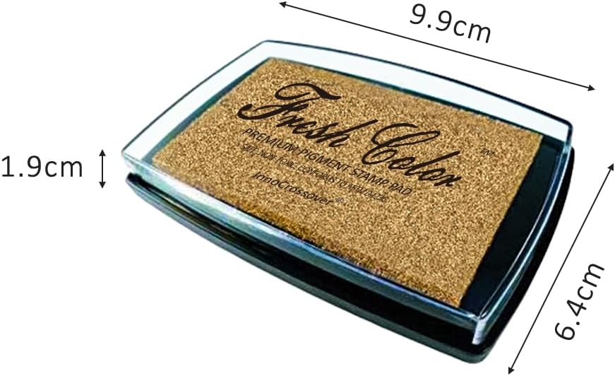 Stamp Pad, Ink Pads for Rubber Stamps, Wedding Card, Wedding Invitation, Stamps for Crafts, Scrapbooking Supplies, Card Making, Embossing Ink, Permanent Ink Pads, Non Toxic, Safe (Gold Ink Pad)