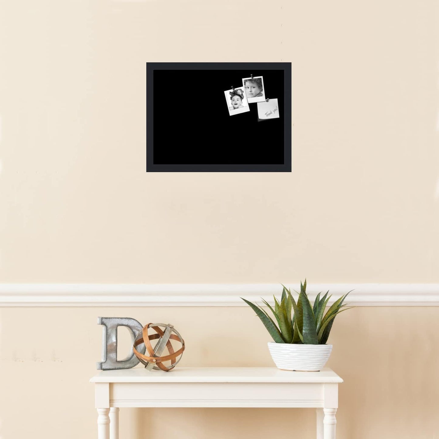 PinPix 18x13 Inch Cork Bulletin Board. This Decorative Framed Pin Board Comes with Solid Black Design and a Satin Black Frame. Ideal for Home Office Decor or Message Board (PinPix-622)