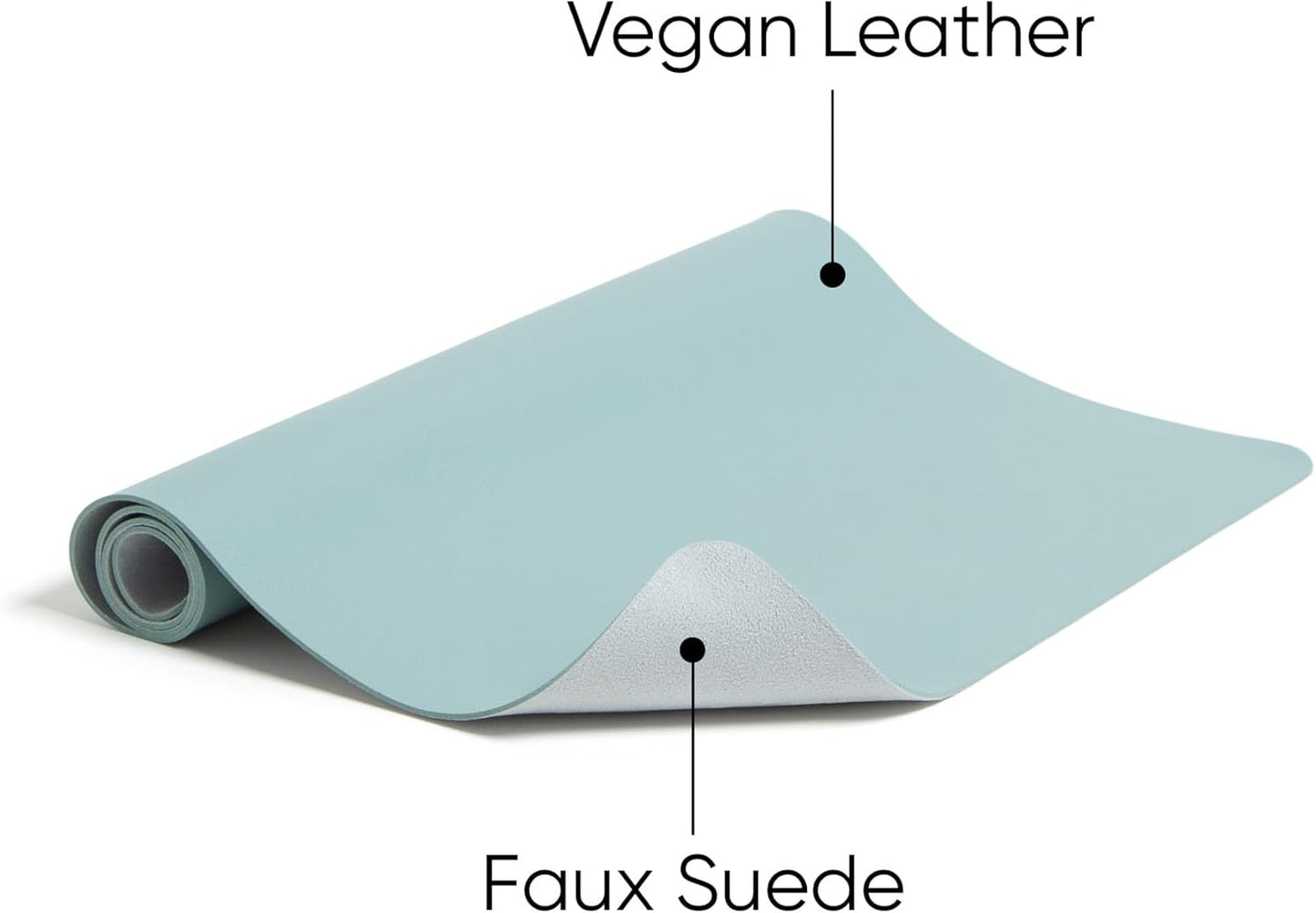 Smead Desk Pad, Vegan Leather Desk Mat with Non-Slip Faux Suede Backing, Perfect Desk Organizer for Office Decor, 23.6” x 13.7” Small, Superior Blue (64840)