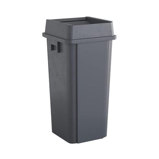 23 Gallon Grey Square Commercial Trash Can with Lid