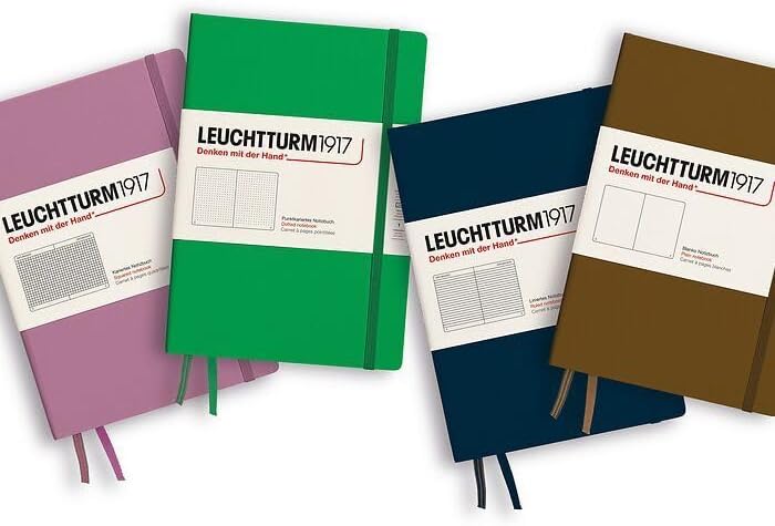 LEUCHTTURM1917 - Notebook Hardcover Medium A5-251 Numbered Pages for Writing and Journaling - Thinking Ahead (Plain Paper, Spice Brown)
