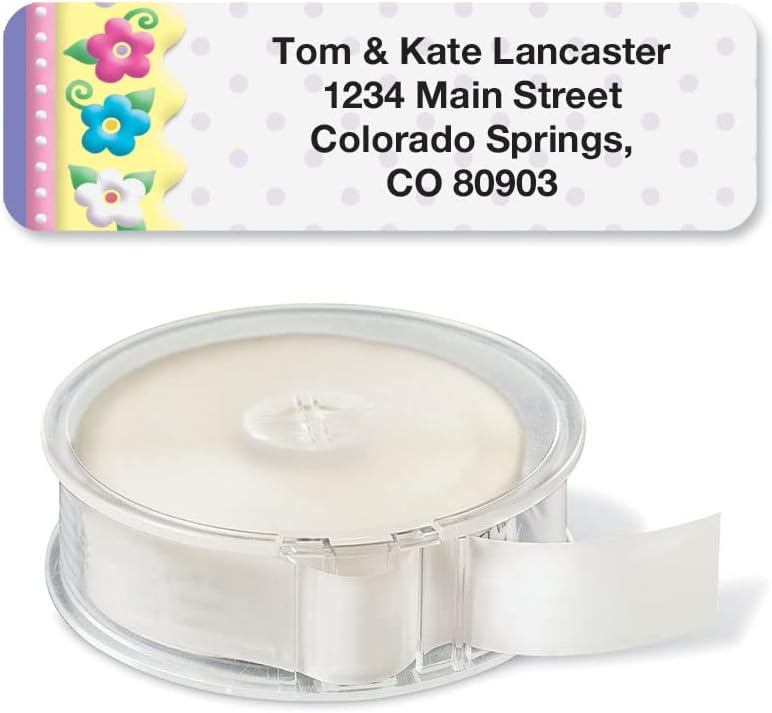 Colorful Images Frosting Flowers Rolled Personalized Return Address Mailing Labels with Dispenser, Customize with Name & Shipping Address, 500 ¾” x 2½” Self Adhesive, Easy Peel Label Roll