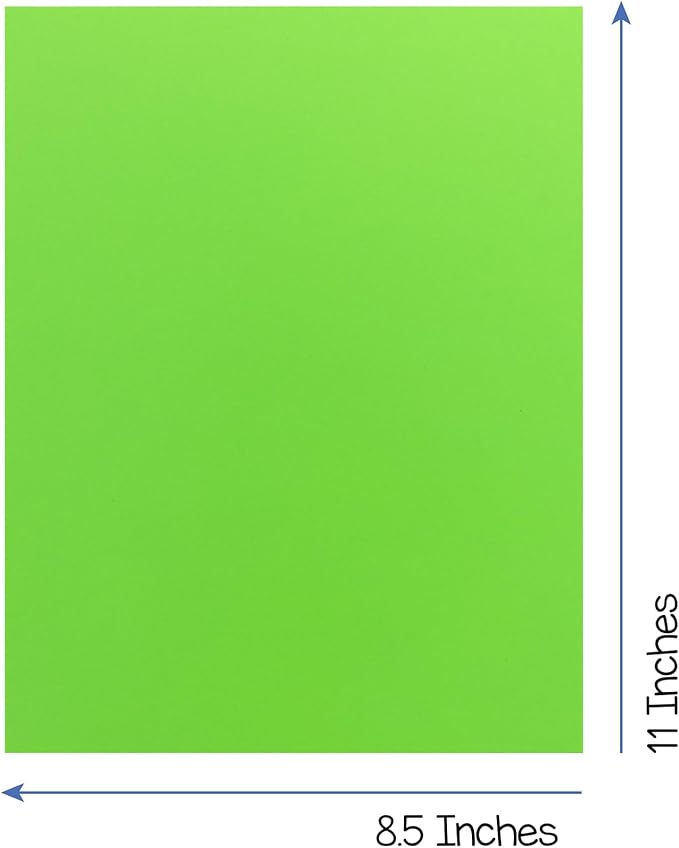 Hygloss Light Green Bright Colored Cardstock - 8.5x11-Inch, 90 Sheets, 65 lb/ 176 gsm, Fade-Resistant, Acid-Free Color Card Stock Paper
