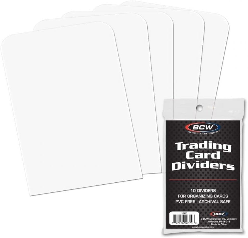 BCW Trading Card Dividers (50 Pack) | Archival Quality with Write-On Tabs | Fits 3200 & 5000 Super Monster Trading Card Storage Boxes