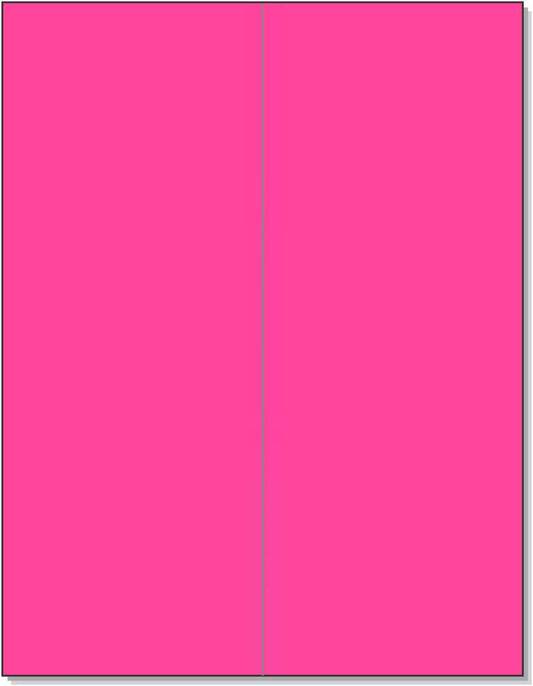 NextDayLabels - 8-1/2 x 11 Neon Color High Light Fluorescent Labels for Laser & Inkjet Printer (Pink Fluorescent, 4-1/4" x 11" - 2 Per Page | 50 Labels)