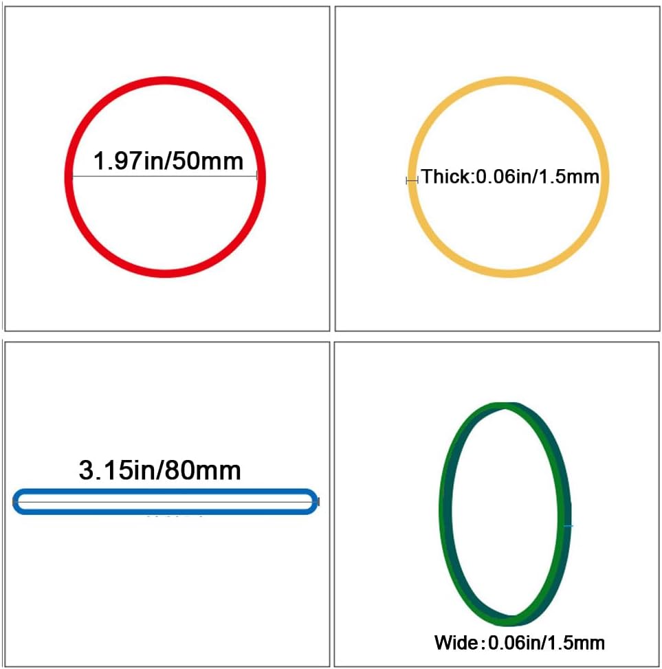 Rubber Bands size#19 Colors 500pcs Elastic Rubber Bands for Office Supplies Home Size19 Blue Yellow Red Green
