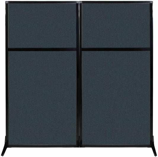 Versare Workstation Partition | Portable Wall Divider | Modern Office Cubicle | Free Standing Privacy Screen | Flexible Work Space | 66" x 70" Blue Spruce Fabric Panels