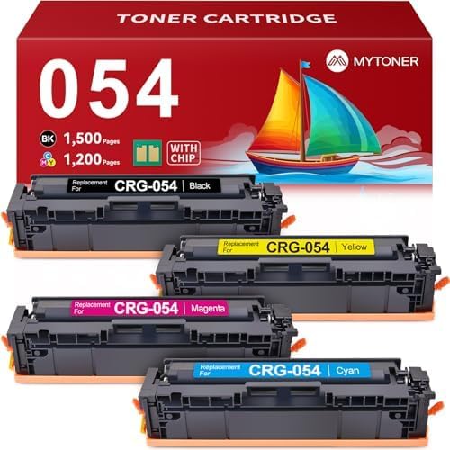 MYTONER 054 Remanufactured Toner Cartridge Set Replacement for Canon 054 054H CRG-054 for Color imageCLASS MF644Cdw MF642Cdw LBP622Cdw MF641Cw Printer 4 Pack High Yield Ink (Black Cyan Yellow Magenta)